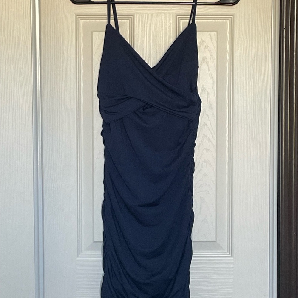 SHEIN Navy Blue Sleeveless Top with Elastic Neckline